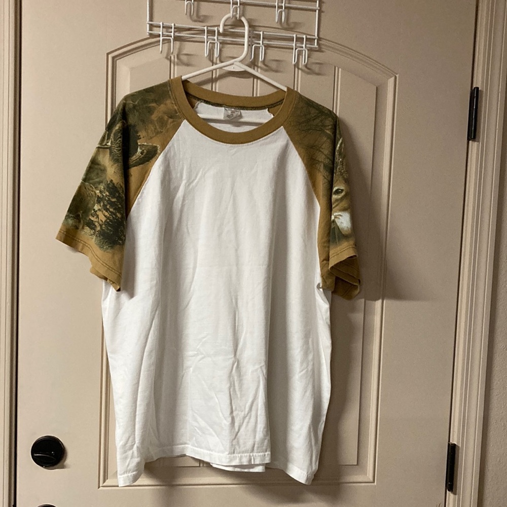 EVERYDAY LIFE Mens Sz XXL Camo White Tshirt Hunting Wildlife Fishing Cotton USA